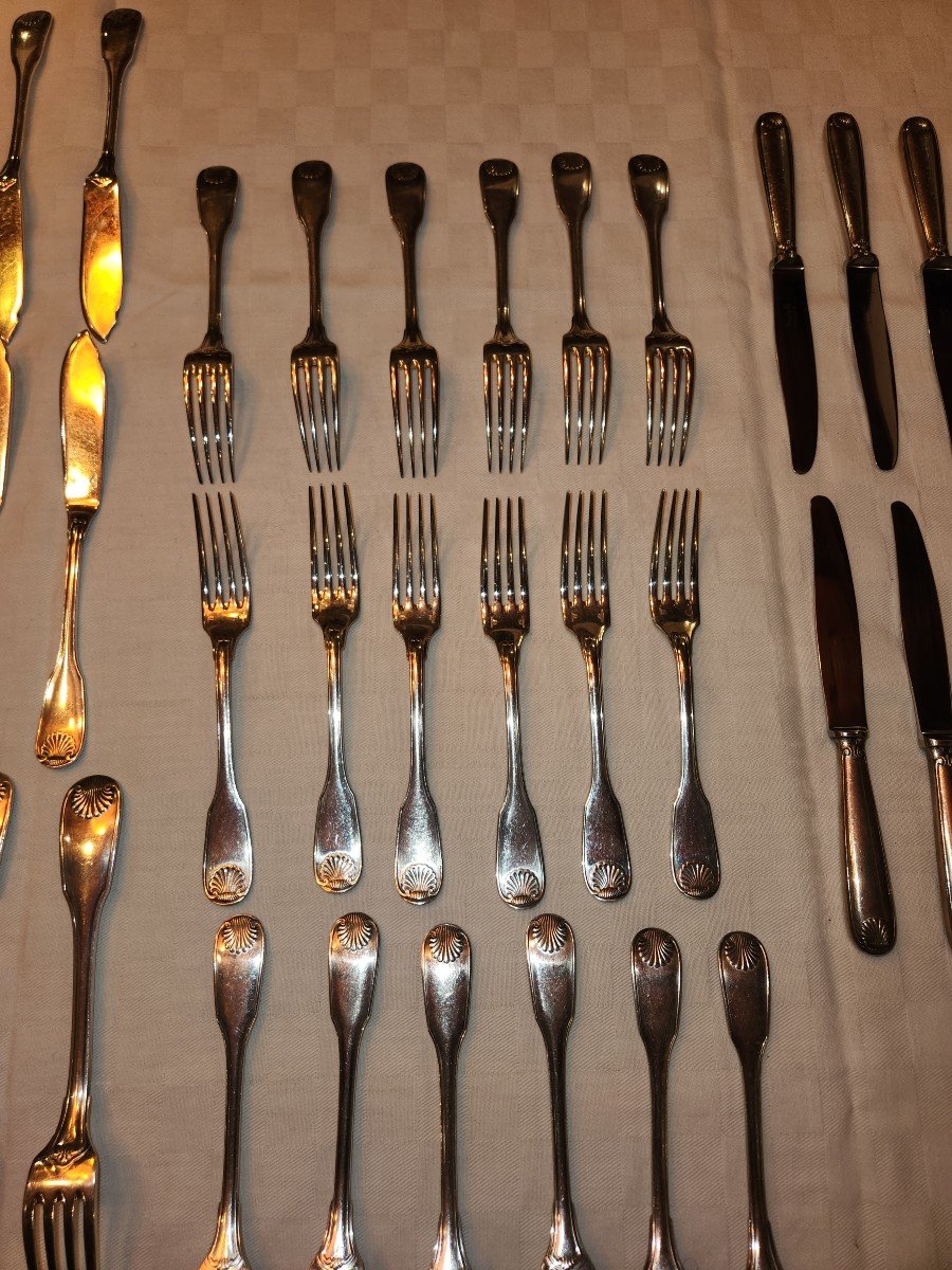 Ménagère Art Deco Cristofle Modèle Vendôme De 120 Pièces -photo-1