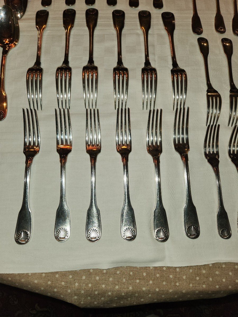 Ménagère Art Deco Cristofle Modèle Vendôme De 120 Pièces -photo-3