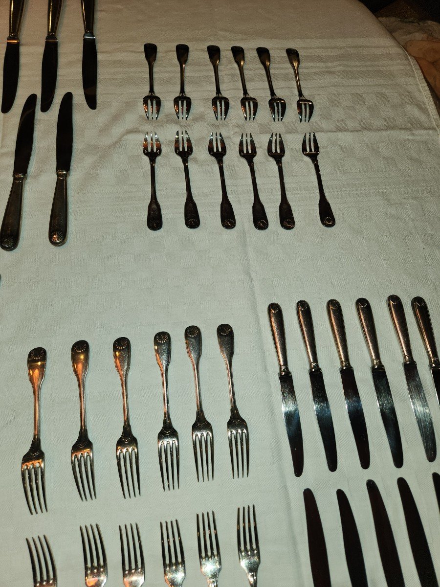 Ménagère Art Deco Cristofle Modèle Vendôme De 120 Pièces -photo-5