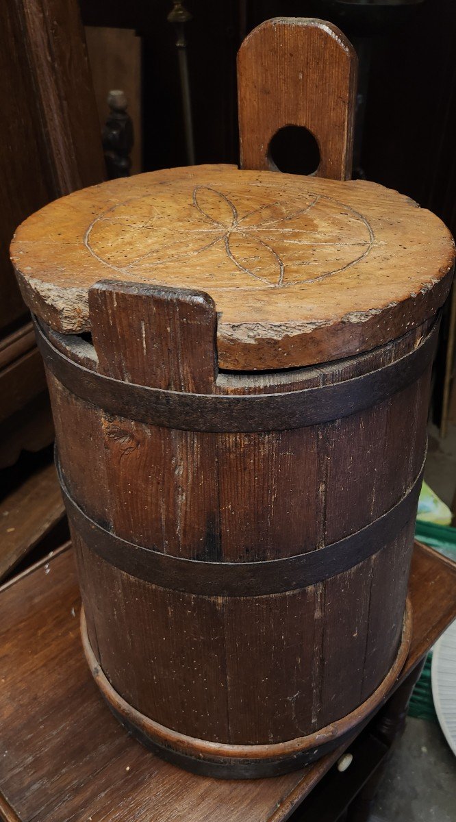 Baratte Fin 19ème En Bois 
