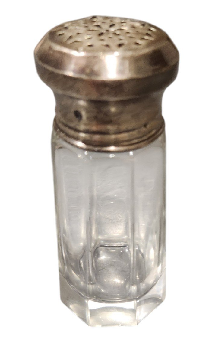 Saupoudreuse à  Sucre 19ème En Cristal Et Argent Massif 
