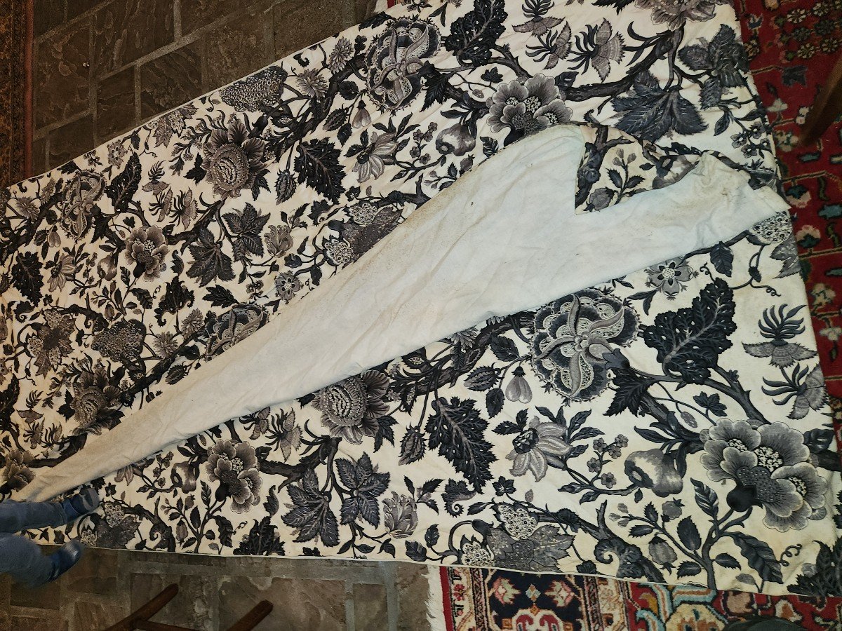 Lot Of Curtains In Romanex Fabrics From Boussac, Saadi Model, Approximately 37 Square Meters-photo-4