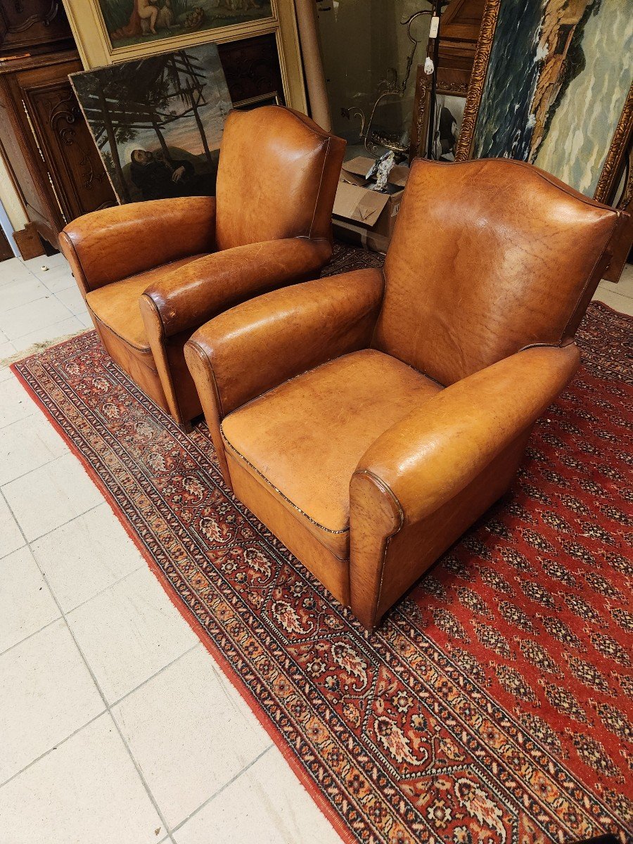 Pair Of 1930s Club Armchairs-photo-1