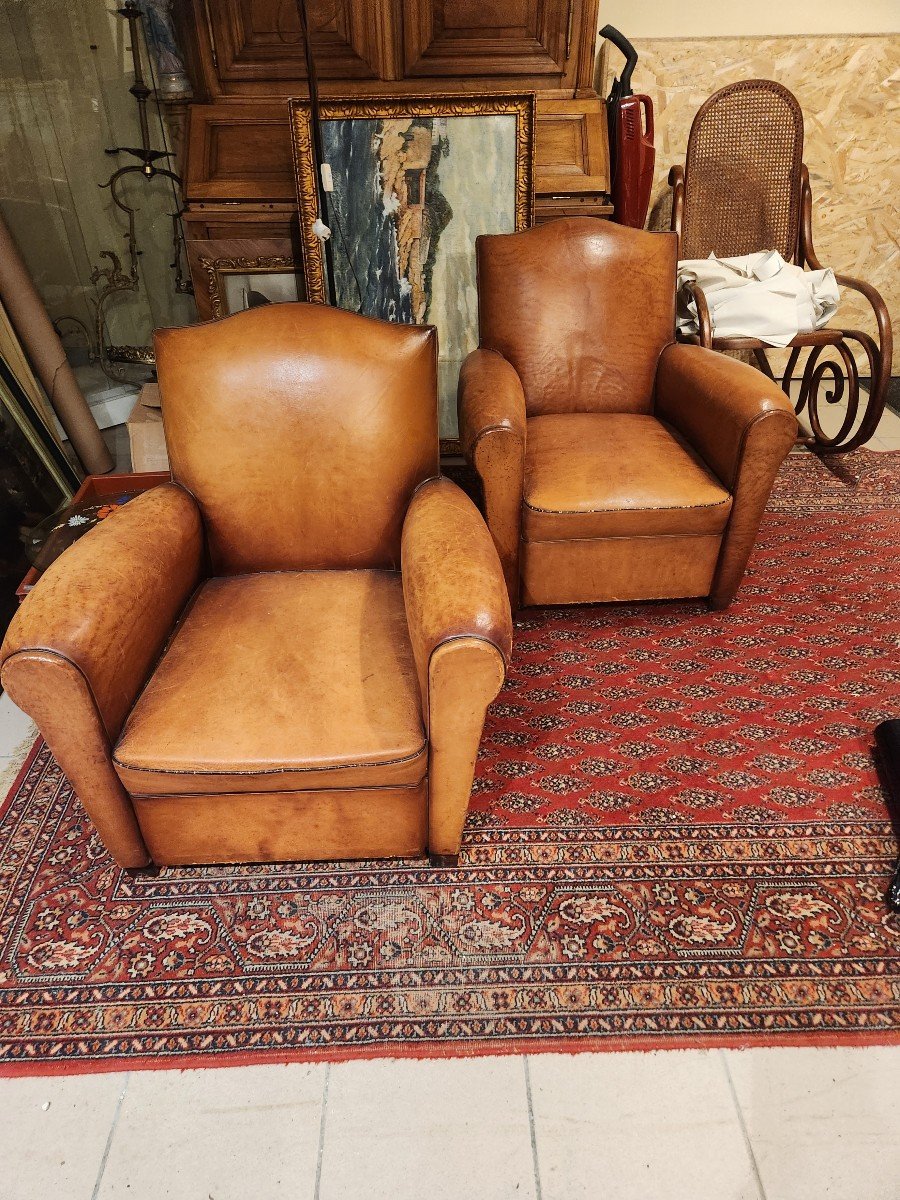 Pair Of 1930s Club Armchairs-photo-3