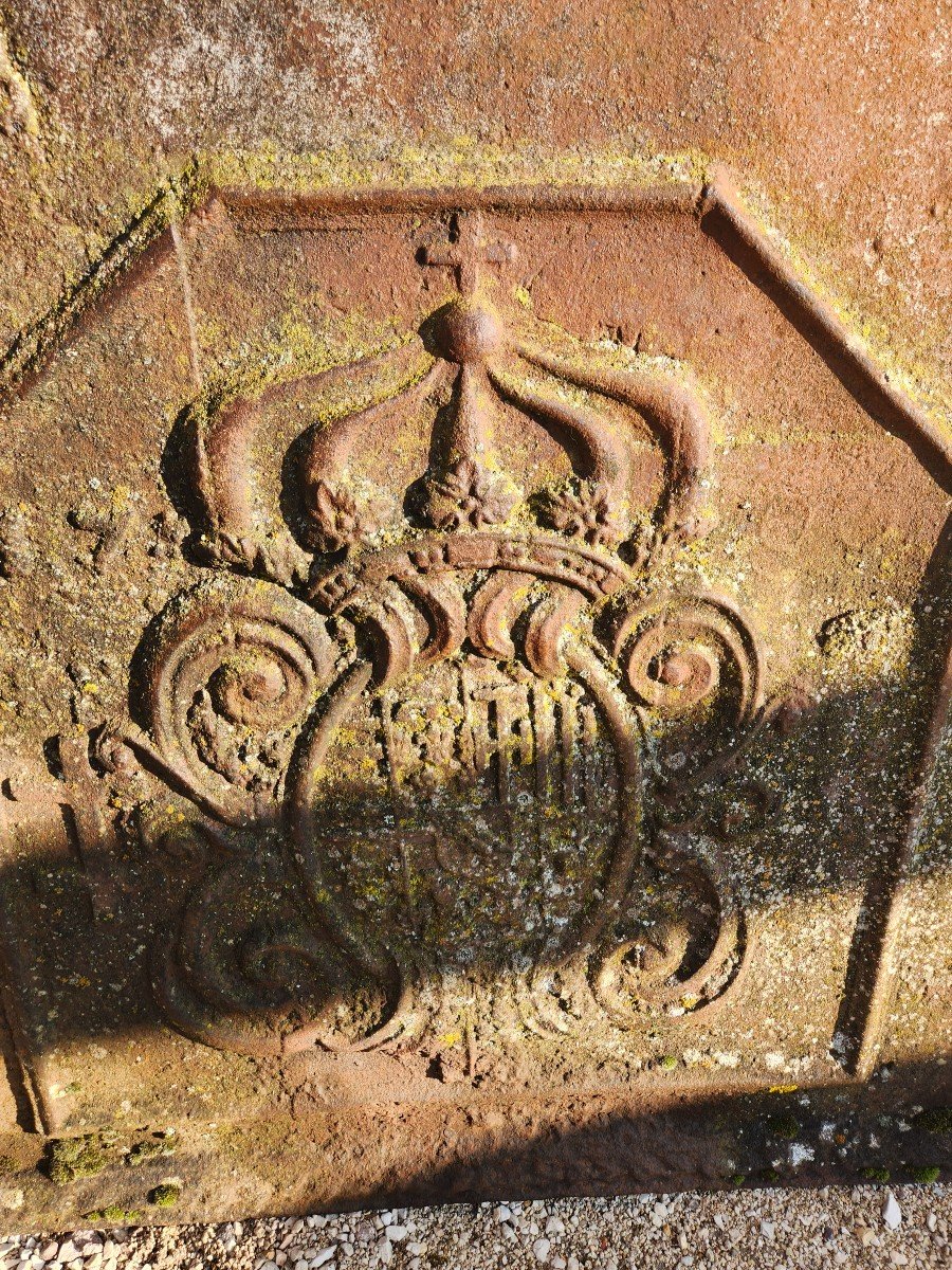 Plaque De Cheminée 17eme Provenant d'Une Demeure Haute Marnaise-photo-4