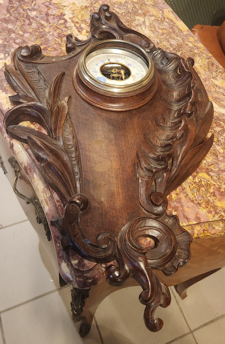 Louis XV Walnut Barometer, Early 20th Century 