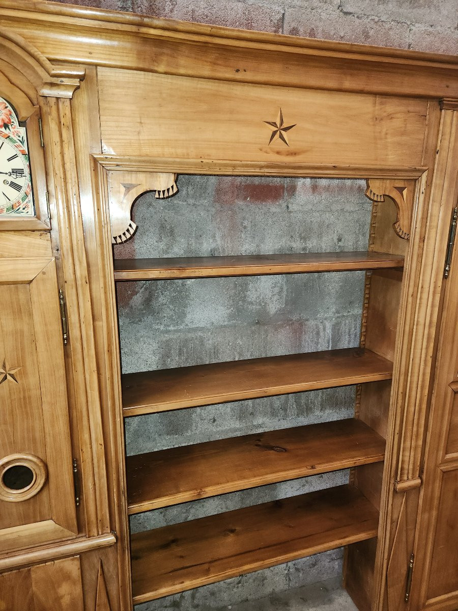 19th Century Walnut Woodwork Transformed Into A Large Walnut Bookcase -photo-3