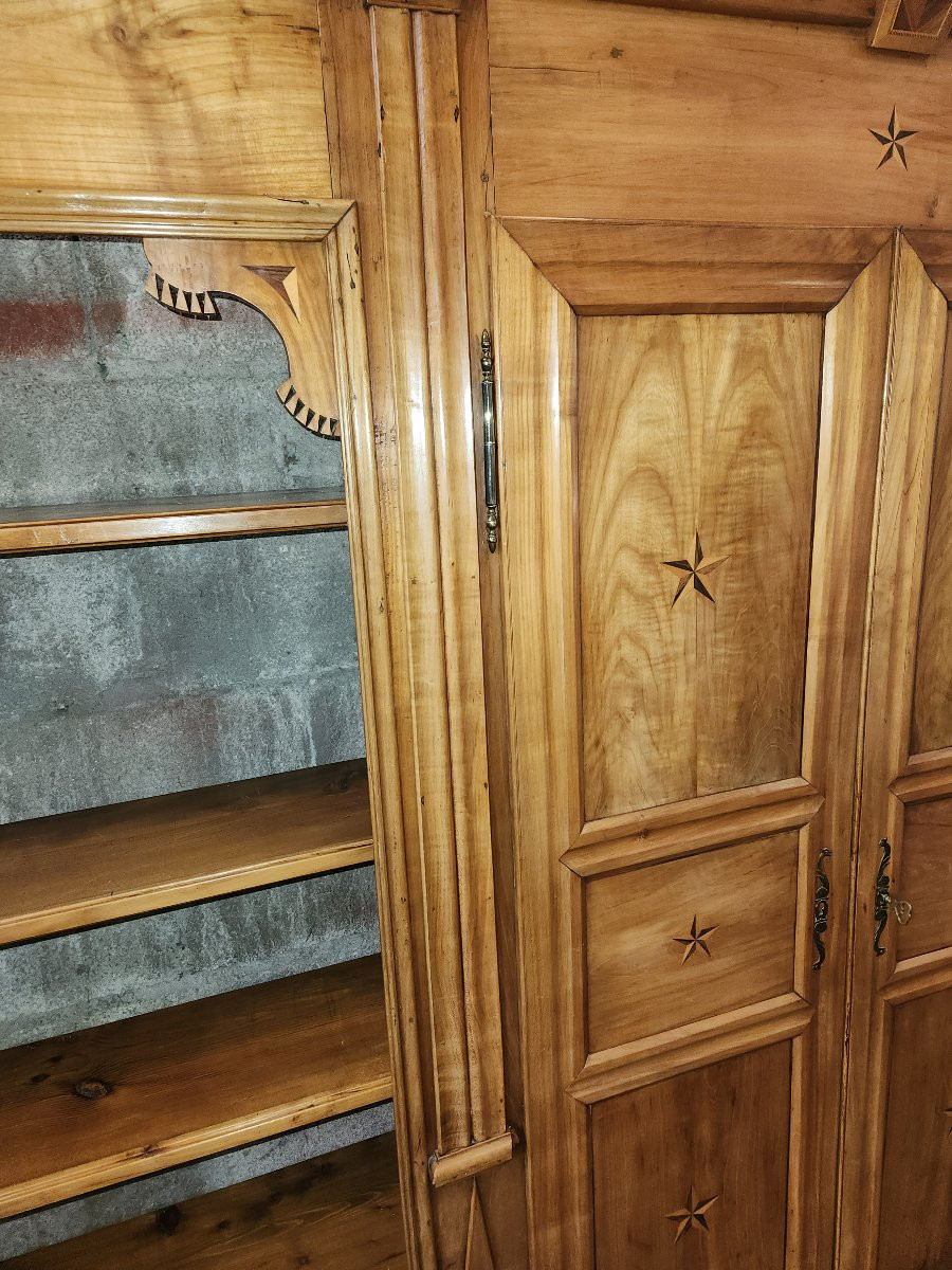 19th Century Walnut Woodwork Transformed Into A Large Walnut Bookcase -photo-4