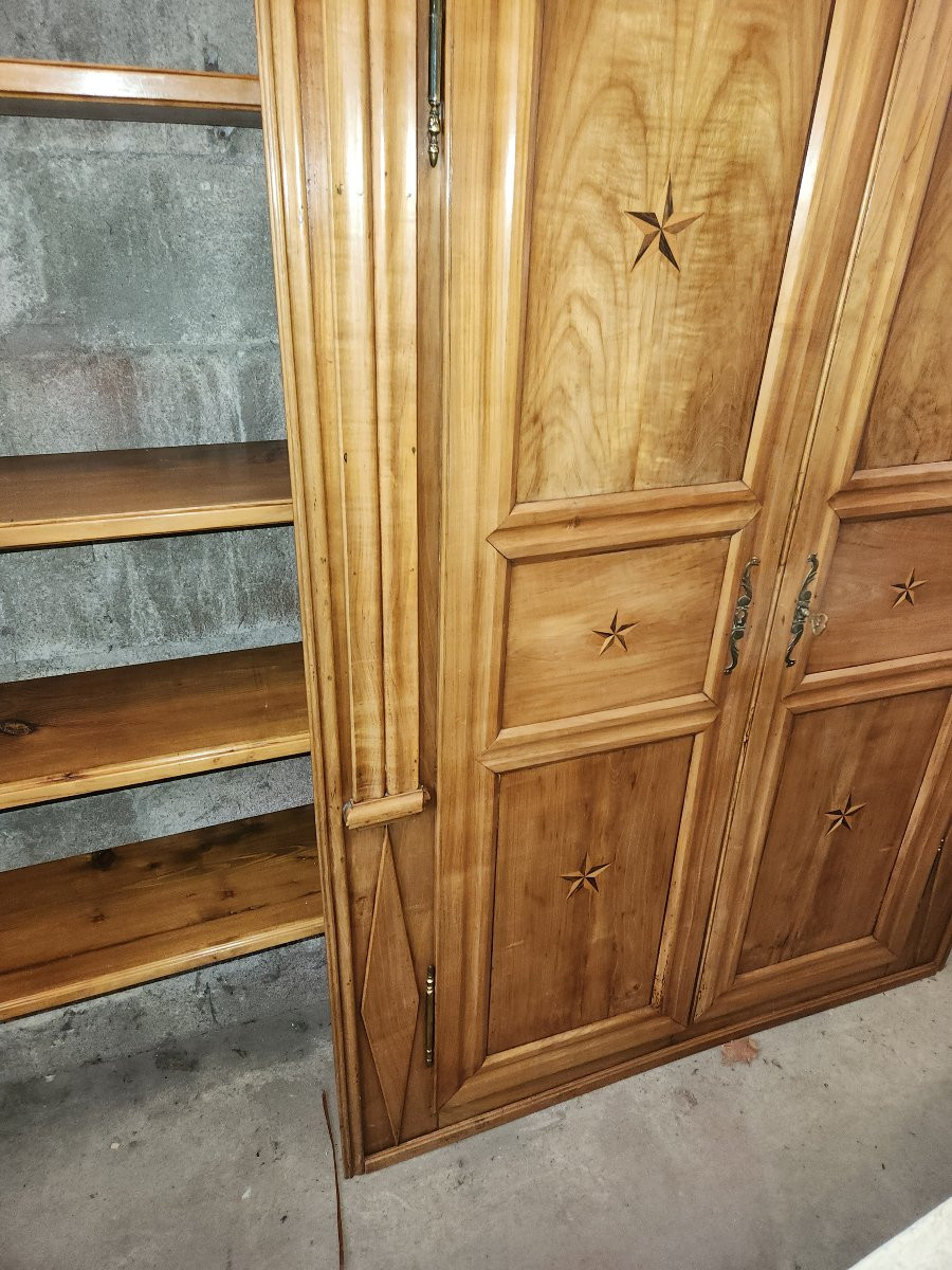 19th Century Walnut Woodwork Transformed Into A Large Walnut Bookcase -photo-6