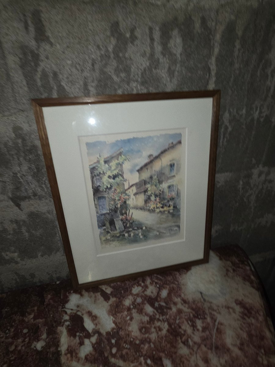 Watercolor Of Ubexy By Marcel Levieux In 1984-photo-3