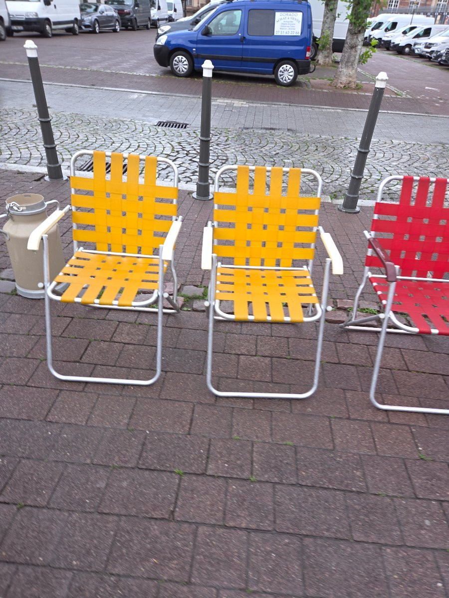 6 chaises pliantes de camping des années 70-photo-4