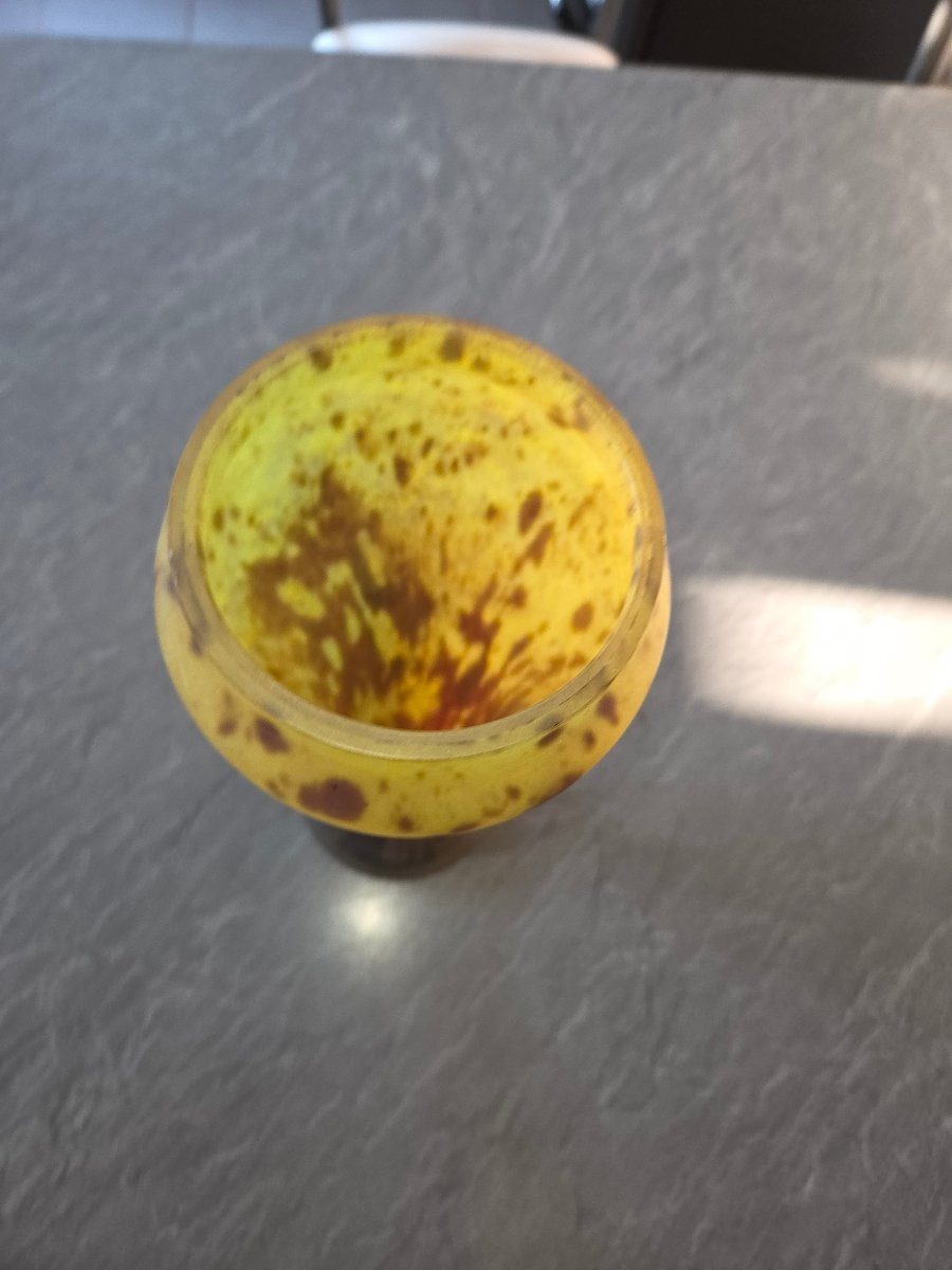 Glass Paste Vase From The 1930s Signed Lorrain-photo-1