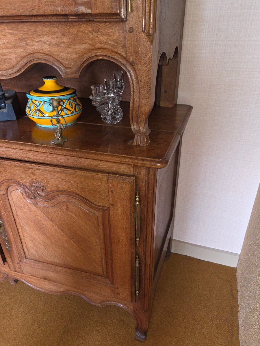 Lorraine Sideboard, 2 Sections, Late 19th Century, In Oak, From The Vezelise Area -photo-5
