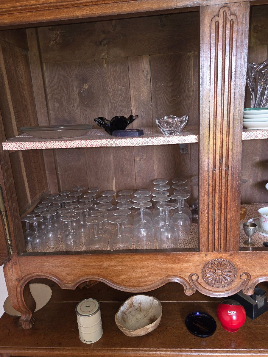 Lorraine Sideboard, 2 Sections, Late 19th Century, In Oak, From The Vezelise Area -photo-7