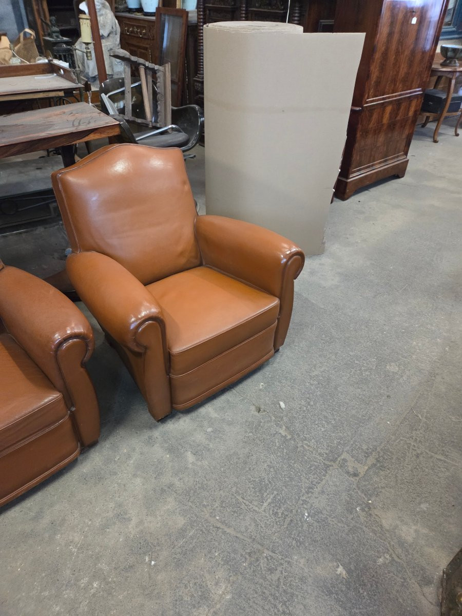 Paire de fauteuils club des années 30-photo-2