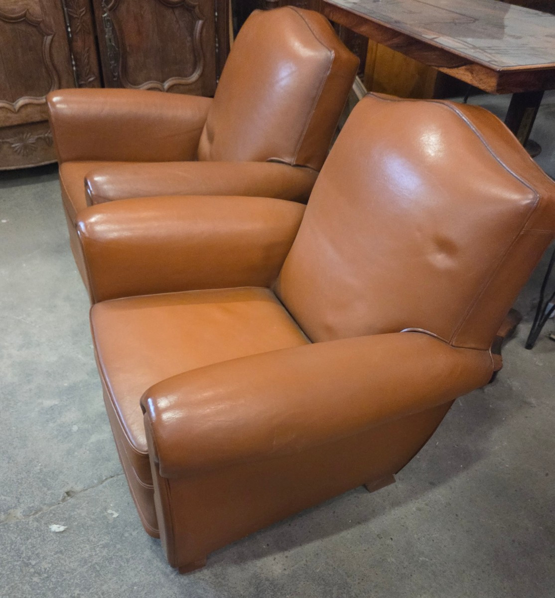 Paire de fauteuils club des années 30