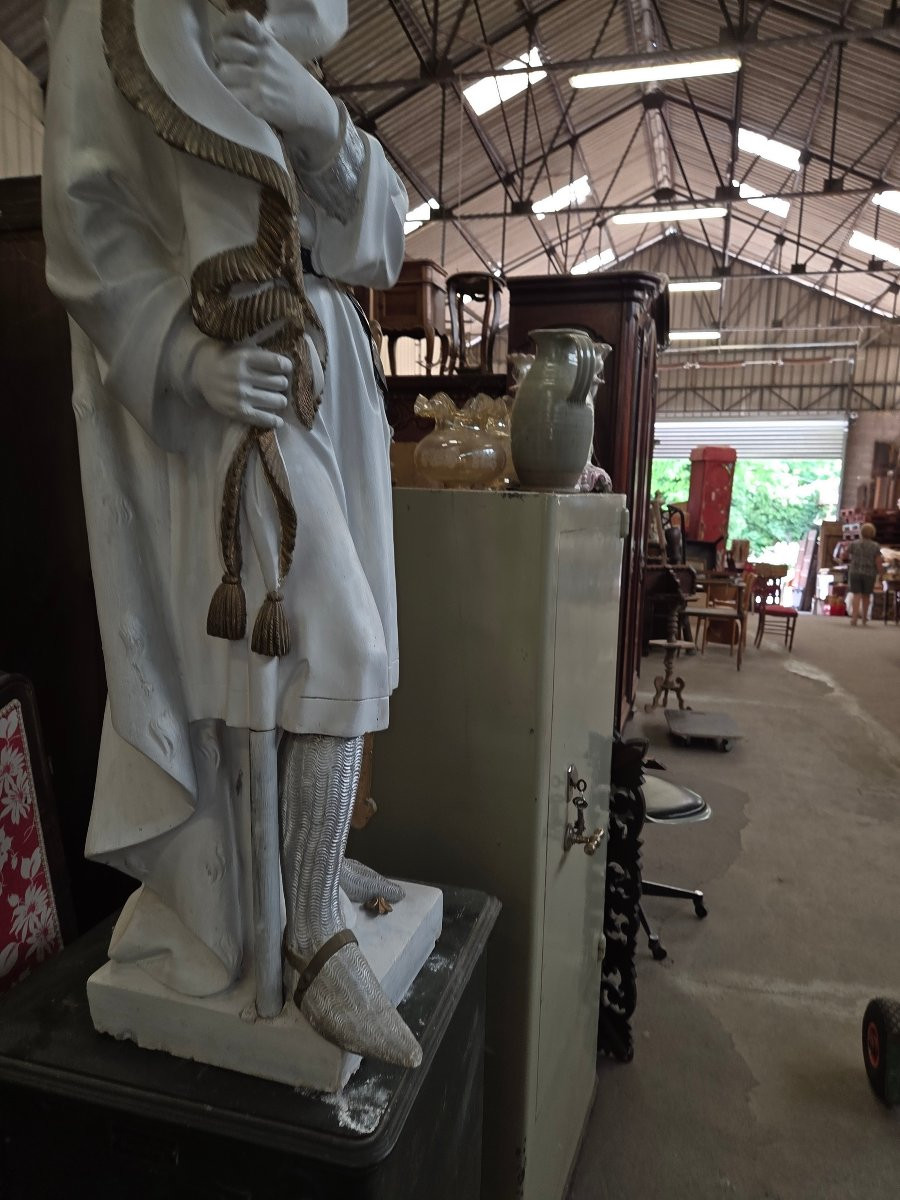 Large Plaster Statue Of Saint Louis, Late 19th And Early 20th Century -photo-5