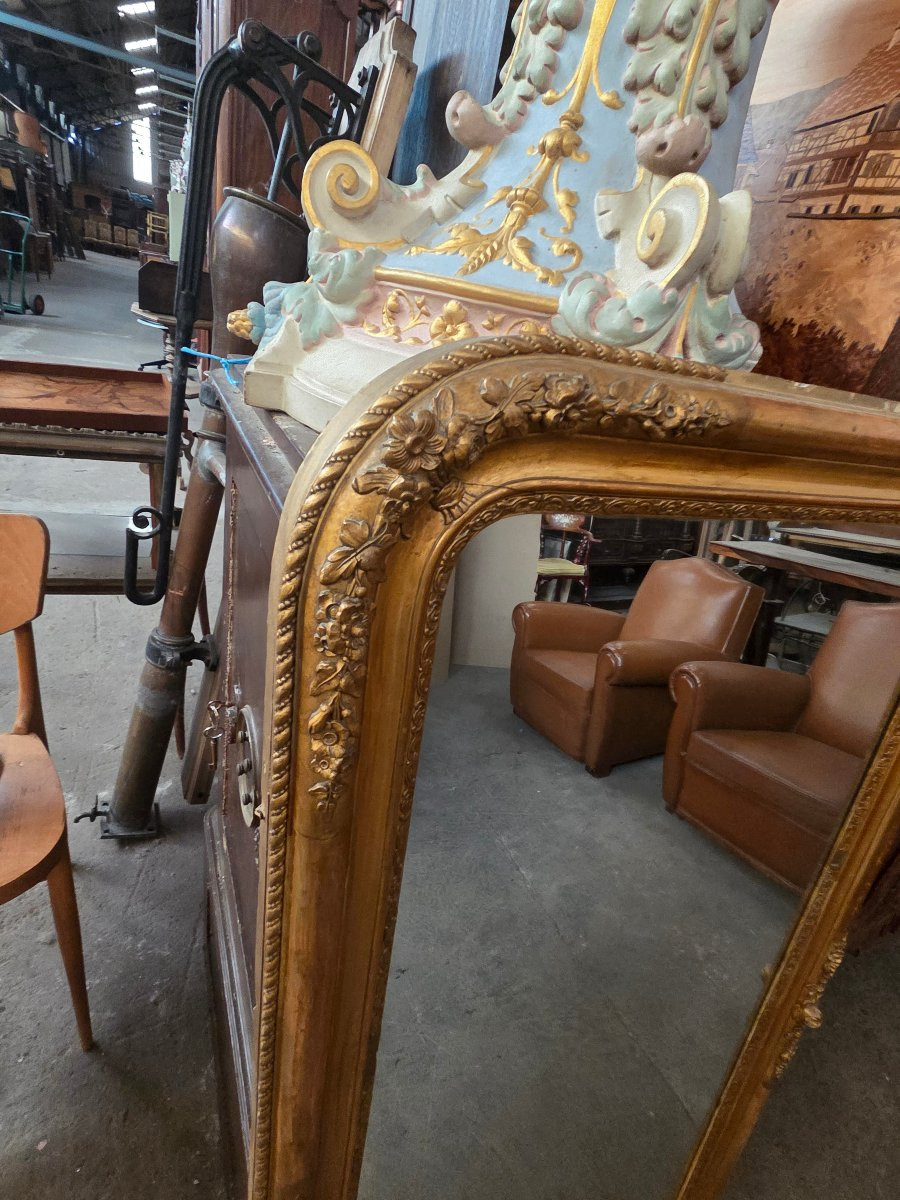 Miroir doré  Louis Philippe/  Napoléon III  du 19ème -photo-2