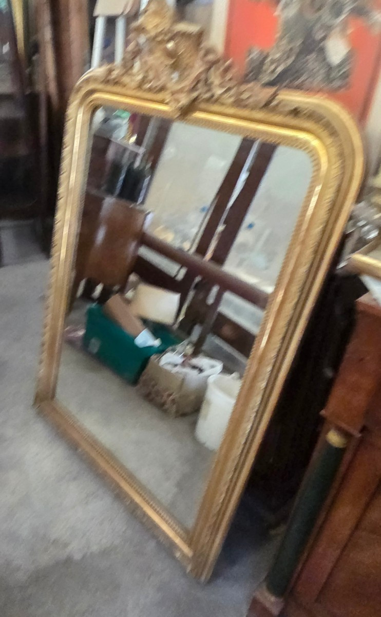 Miroir en stuc doré d'epoque Napoleon III 