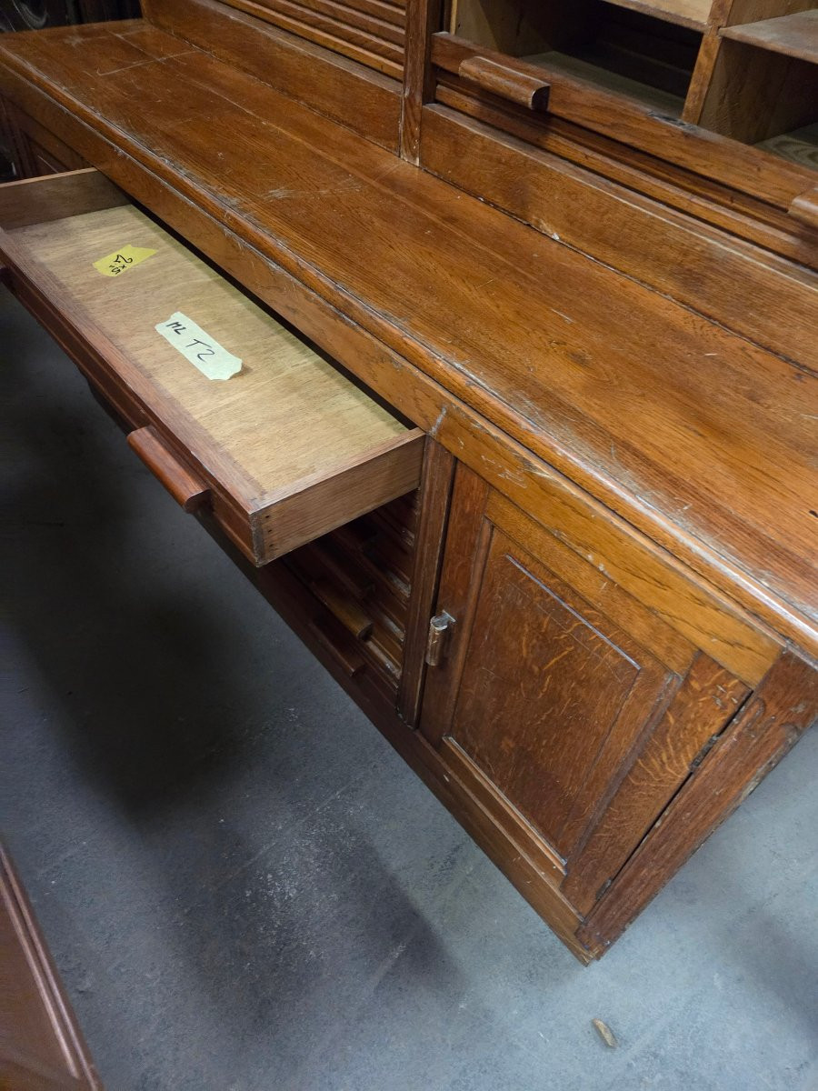 Old Oak Notary's Cabinet From The Early 1930s-photo-3