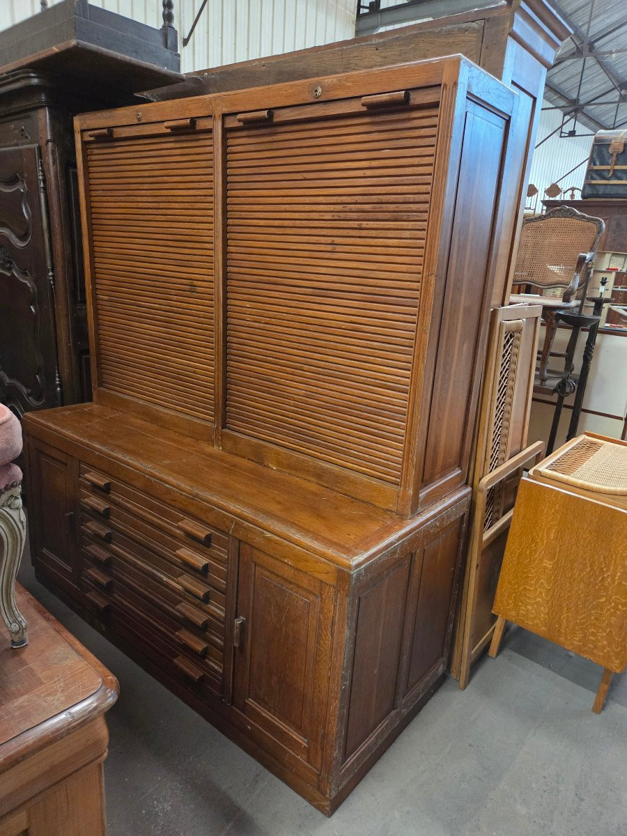 Old Oak Notary's Cabinet From The Early 1930s-photo-2