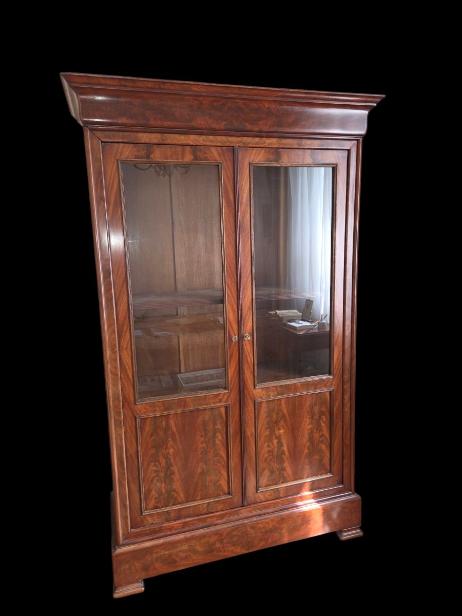 Bibliothèque restauration en acajou de Cuba 19ème -photo-1