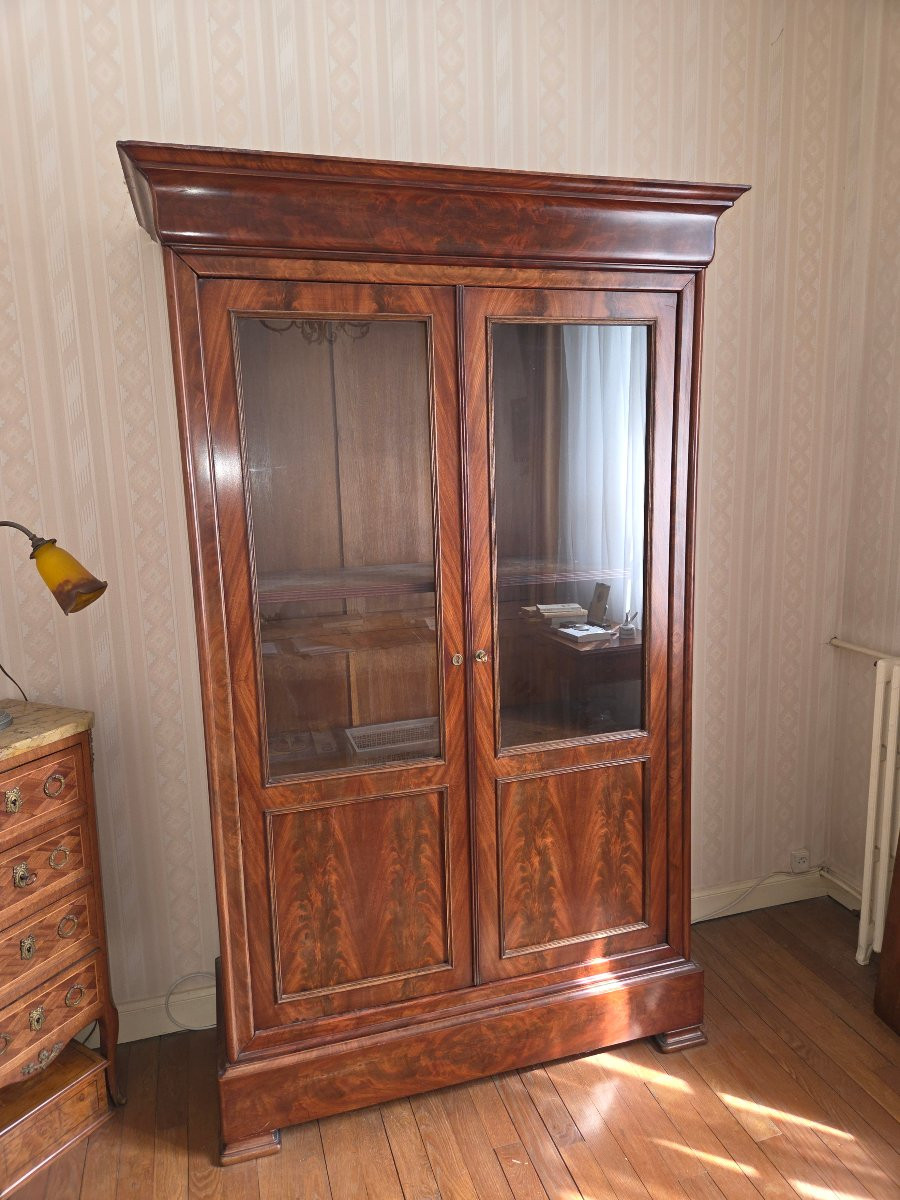 Bibliothèque restauration en acajou de Cuba 19ème -photo-2