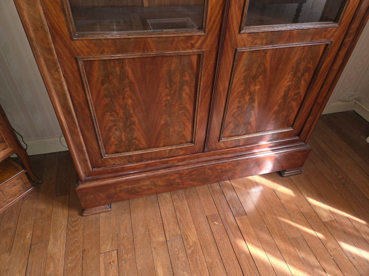 Bibliothèque restauration en acajou de Cuba 19ème -photo-3