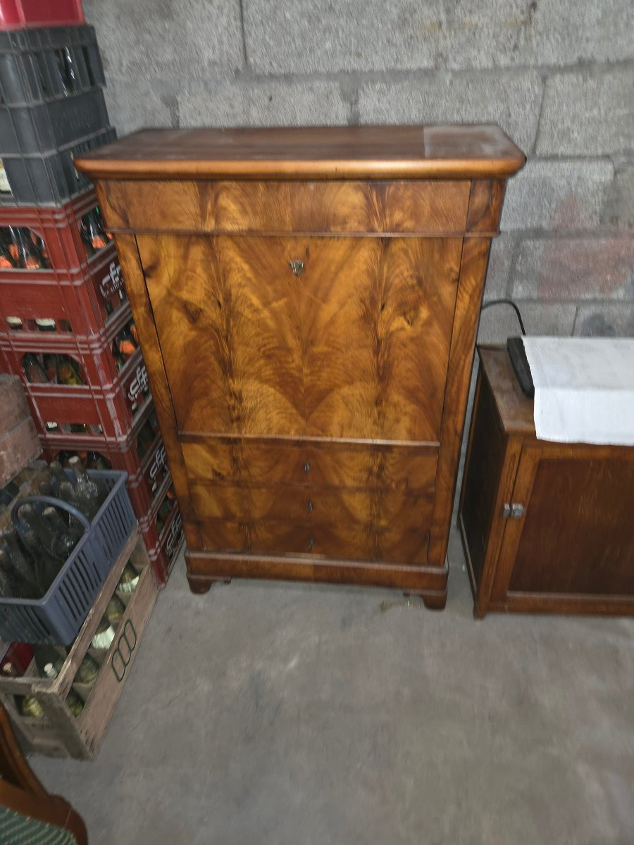 Secretaire louis Philippe en noyer avec un très joli intérieur -photo-3