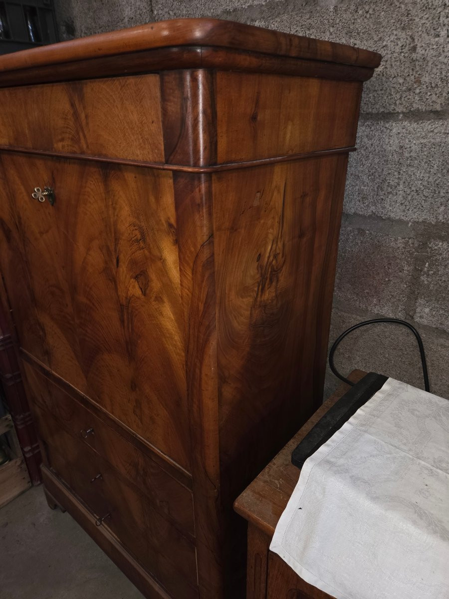 Secretaire louis Philippe en noyer avec un très joli intérieur -photo-4