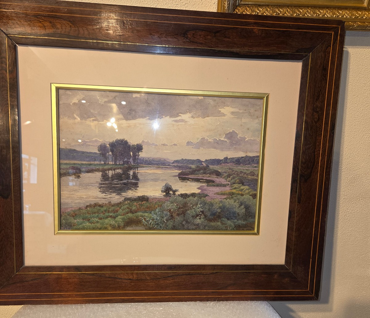 Alfred Renaudin Watercolor Representing Pierre La Treiche Dated 1904