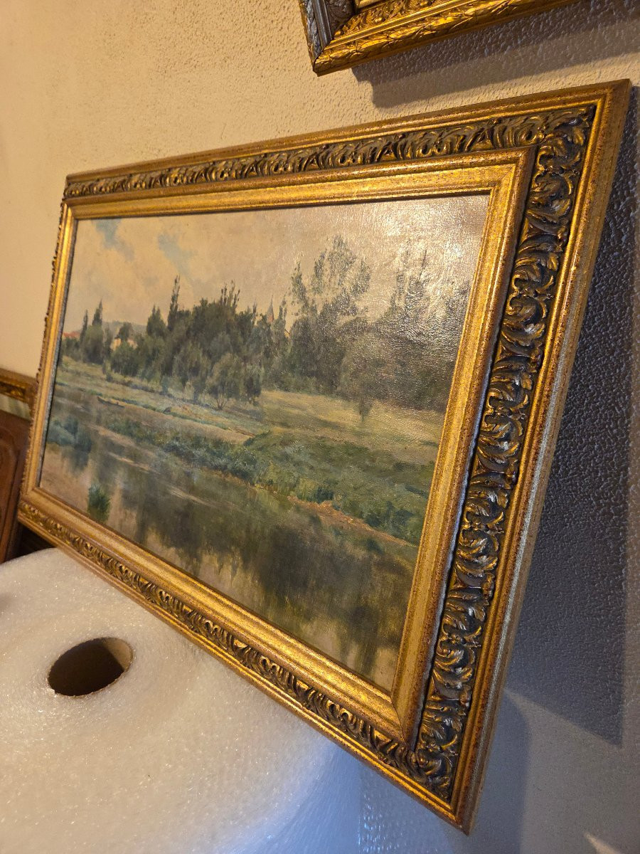Huile sur toile 19ème du peintre Lorrain Edmond Louyot (1861/1920) datée 1889-photo-2