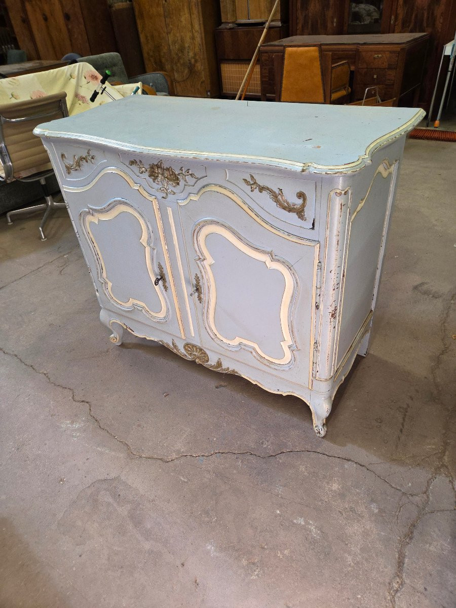 Painted Provençal Sideboard From The Beginning Of The 20th Century (the Patina Was Done 50 Years Ago)-photo-3