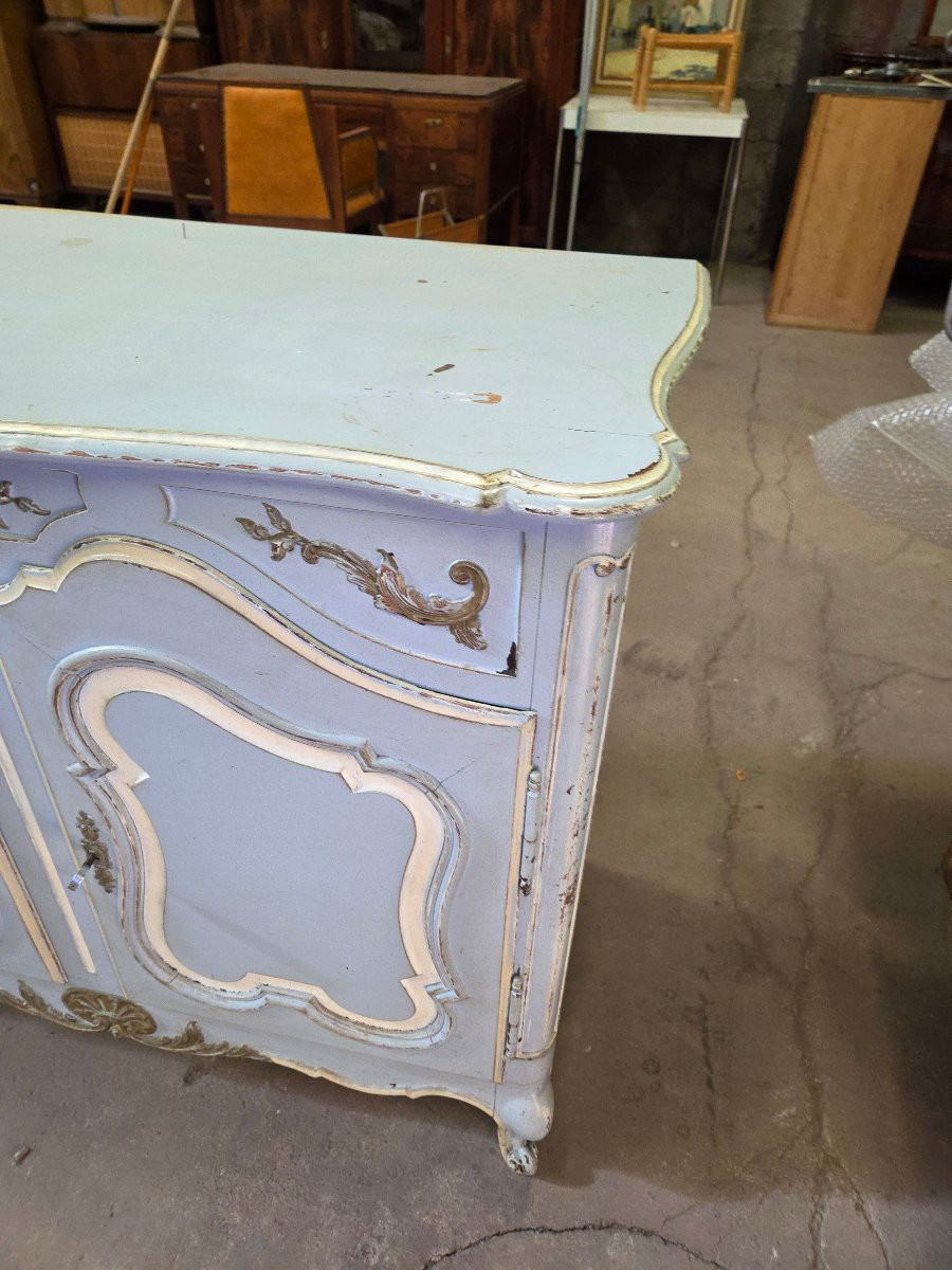 Painted Provençal Sideboard From The Beginning Of The 20th Century (the Patina Was Done 50 Years Ago)-photo-4