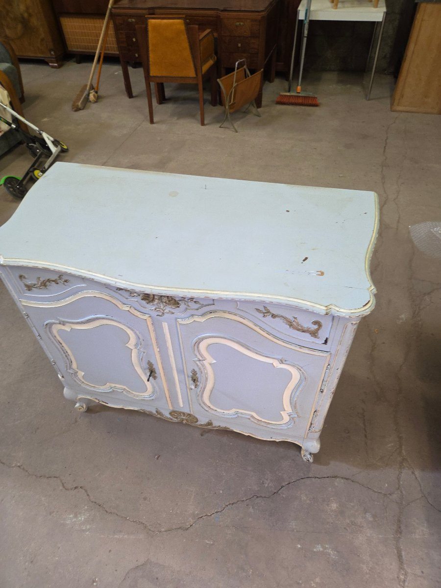 Painted Provençal Sideboard From The Beginning Of The 20th Century (the Patina Was Done 50 Years Ago)-photo-2