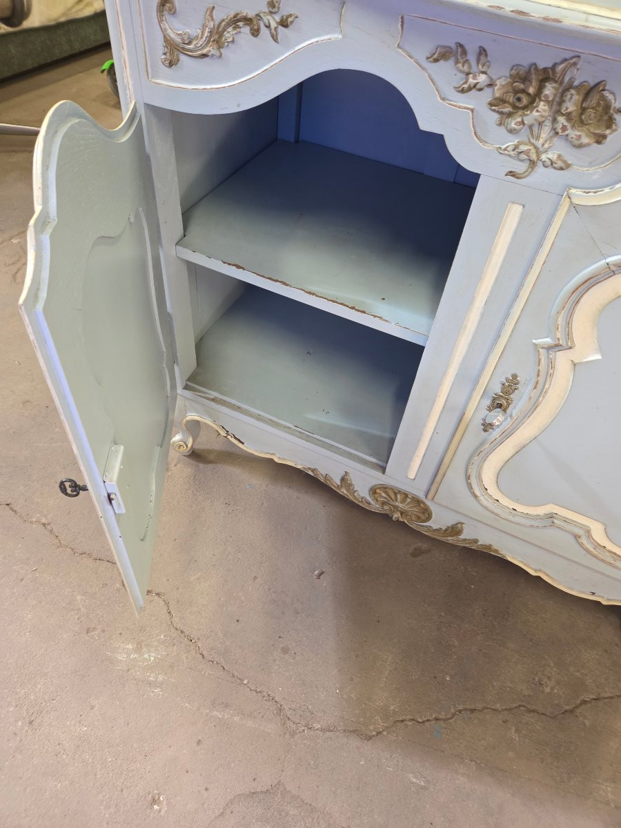 Painted Provençal Sideboard From The Beginning Of The 20th Century (the Patina Was Done 50 Years Ago)-photo-5