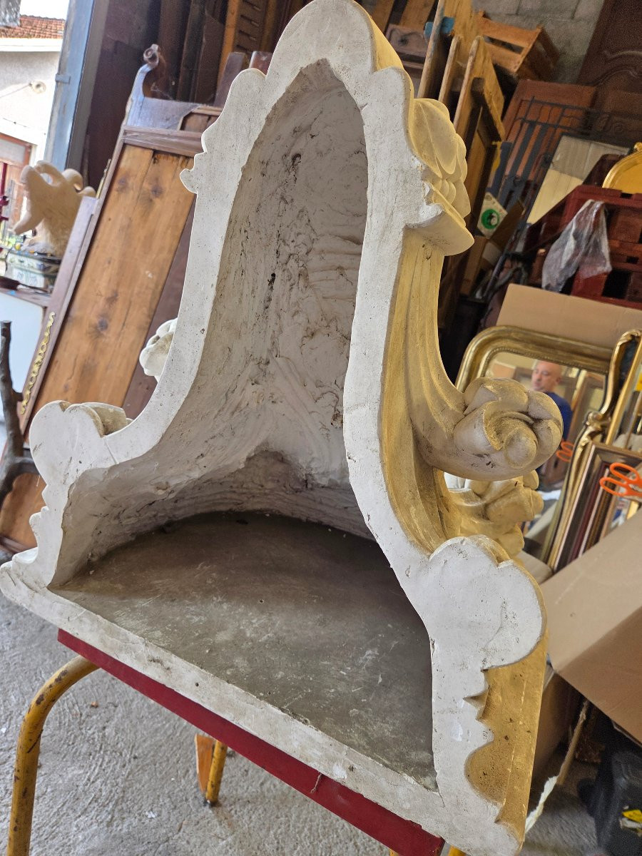 Monumental Late 19th Century Wall Console To Support A Large Statue-photo-1