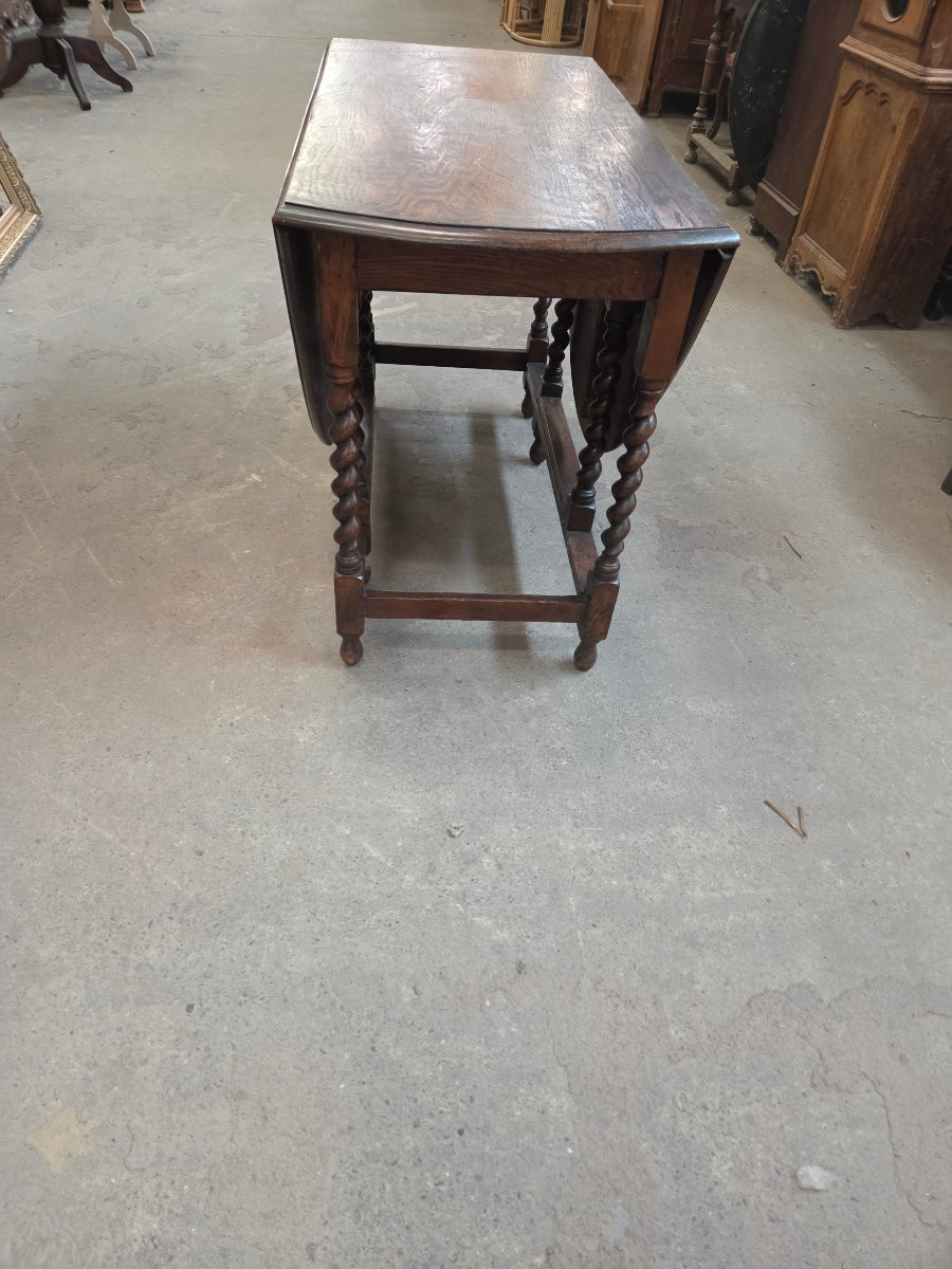 Table a volets Anglaise en chêne de la fin du 19ème siècle -photo-2