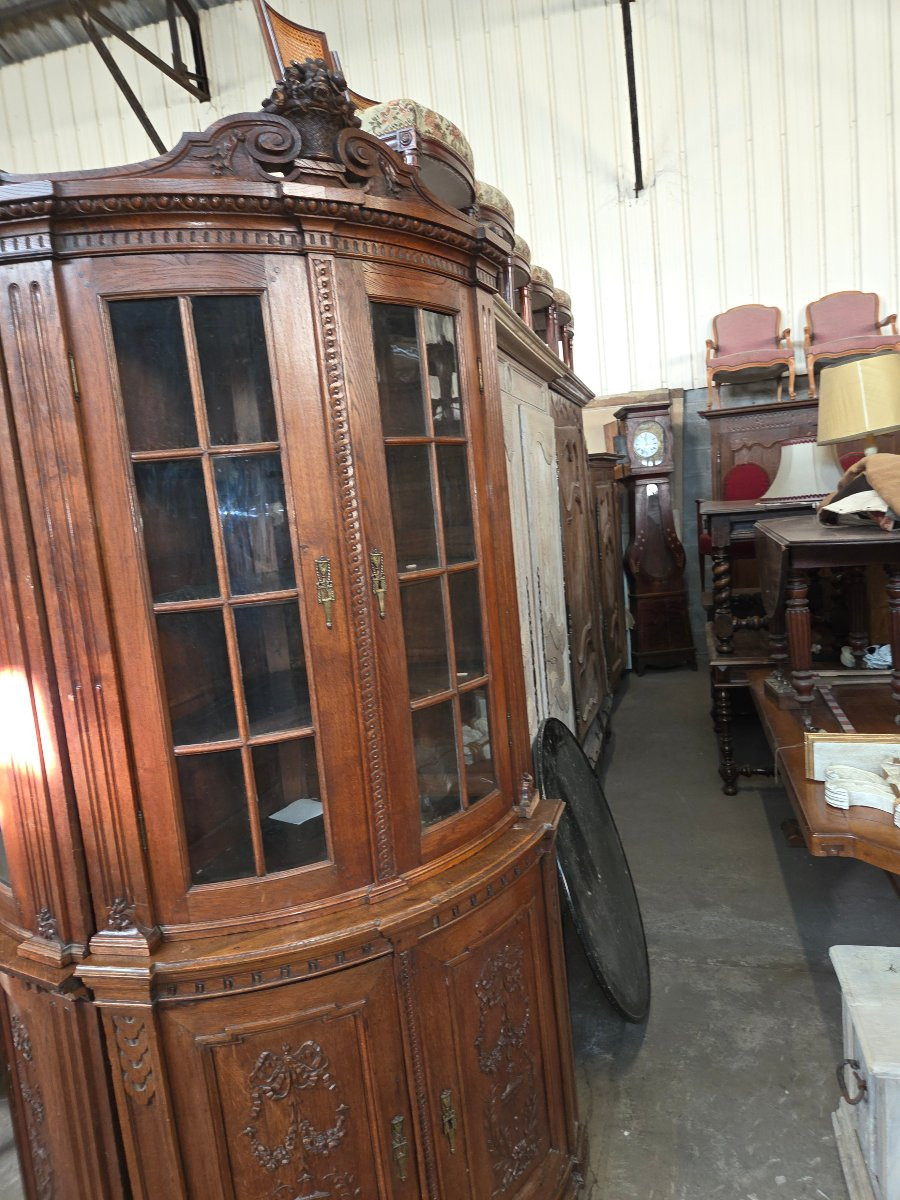 2 19th Century Oak Corner Cabinets (fake Pair) Very Richly Carved-photo-3