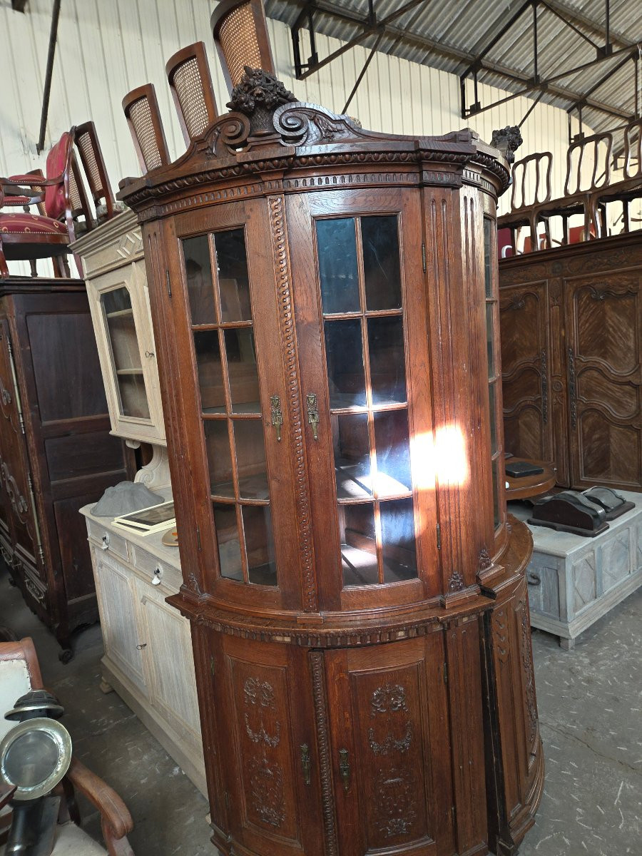 2 19th Century Oak Corner Cabinets (fake Pair) Very Richly Carved-photo-5