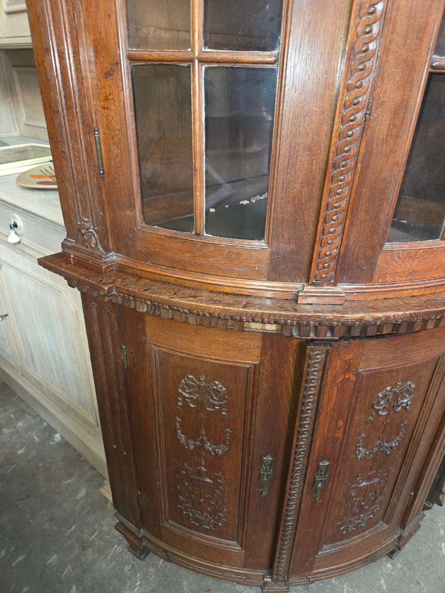 2 19th Century Oak Corner Cabinets (fake Pair) Very Richly Carved-photo-6