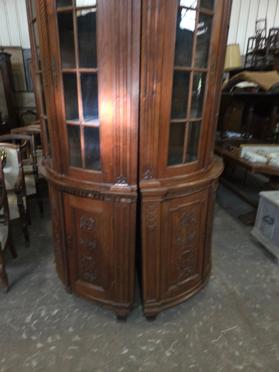 2 19th Century Oak Corner Cabinets (fake Pair) Very Richly Carved-photo-8