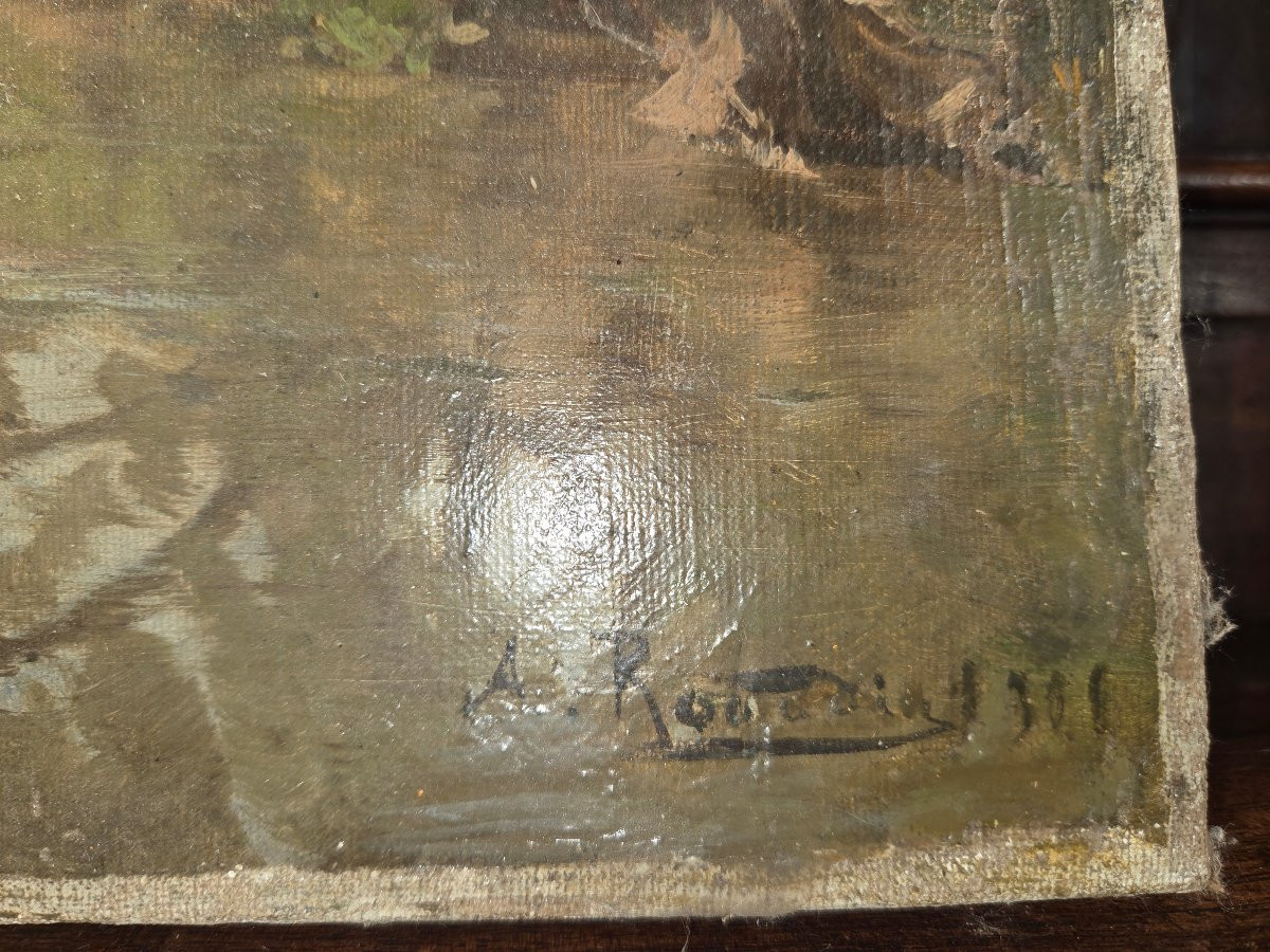 Painting Of A Landscape By The Lorraine Painter Alfred Renaudin From The Early 20th Century -photo-1