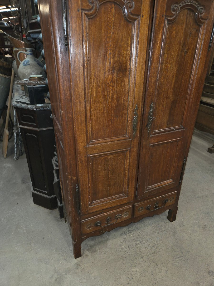 Armoire louis XIV en chene tres rare par son format -photo-3