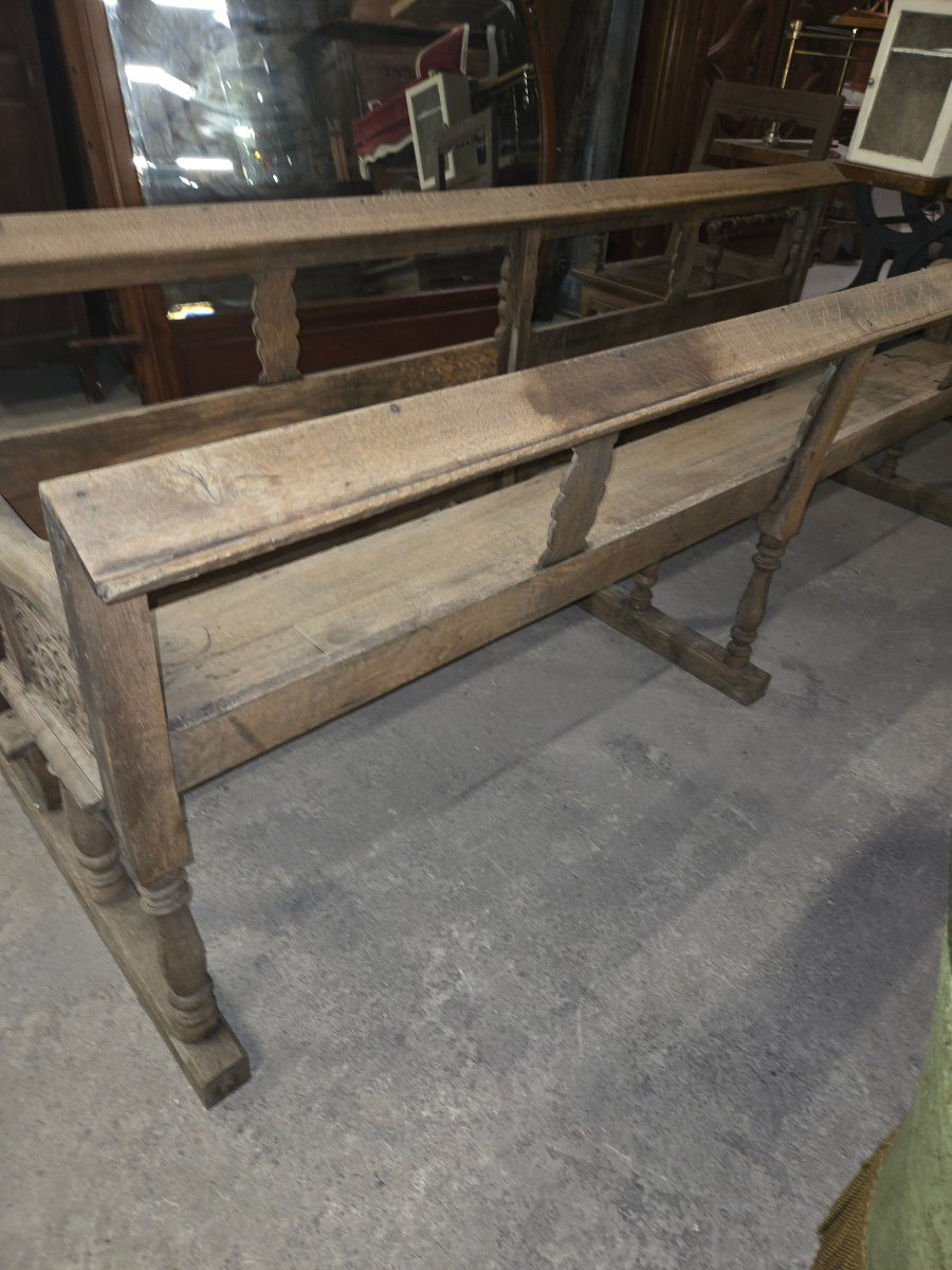 Large 18th Century Oak Church Pew-photo-4