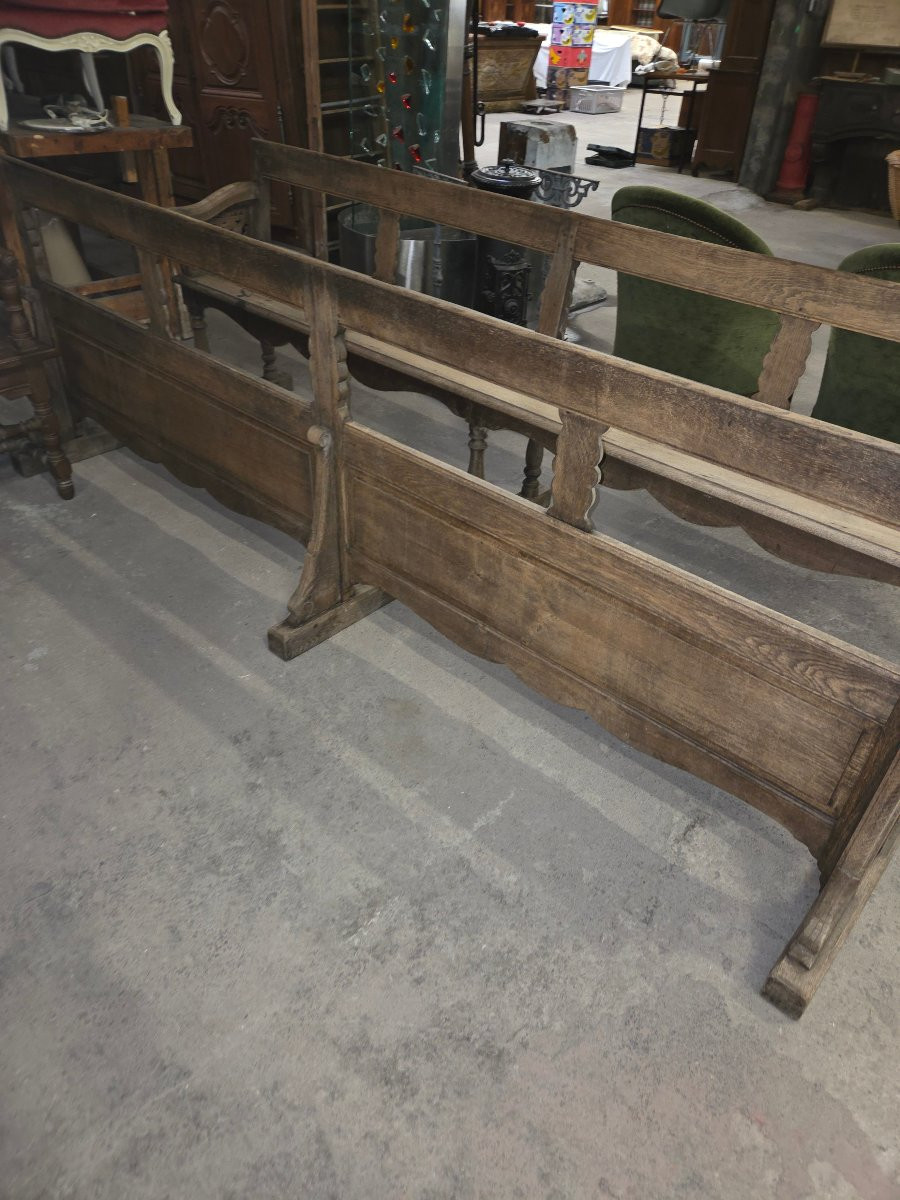 Large 18th Century Oak Church Pew-photo-5