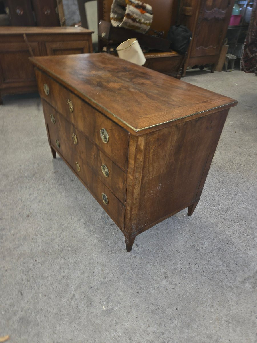 Louis XVI Walnut Chest Of Drawers, Early 19th Century -photo-3