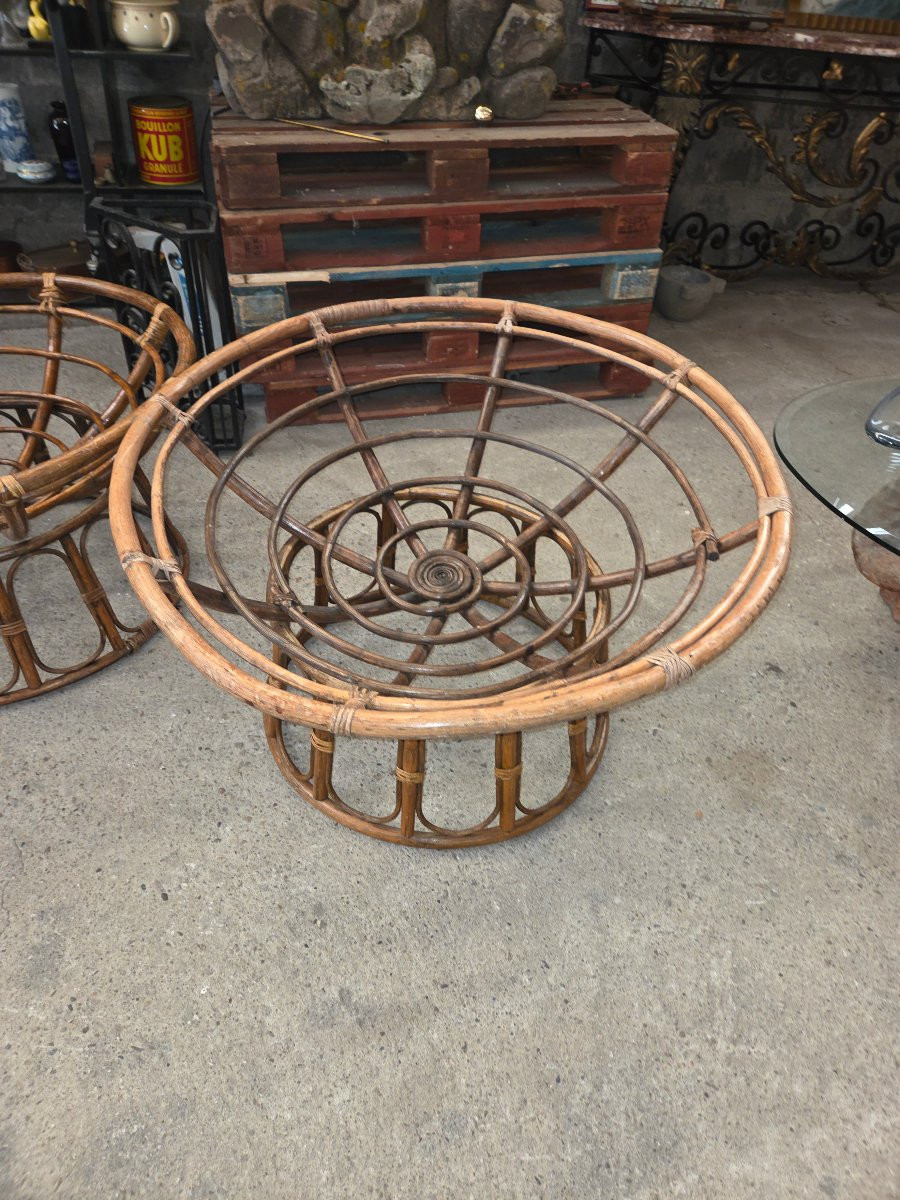 Pair Of 60s/70s Rattan Armchairs-photo-2