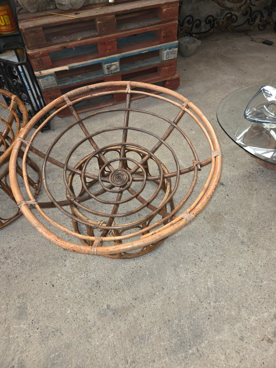 Pair Of 60s/70s Rattan Armchairs-photo-3