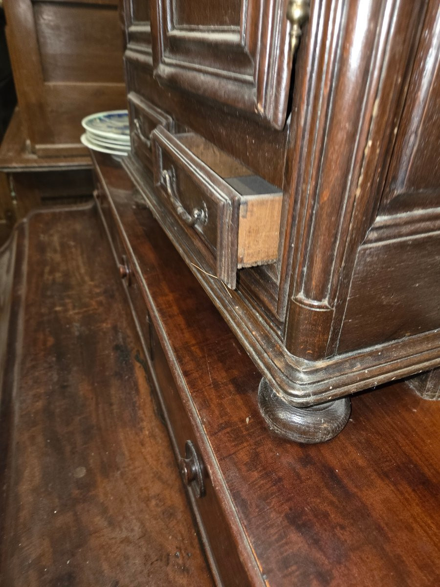 Louis XIV Oak Wardrobe From The 19th Century -photo-5